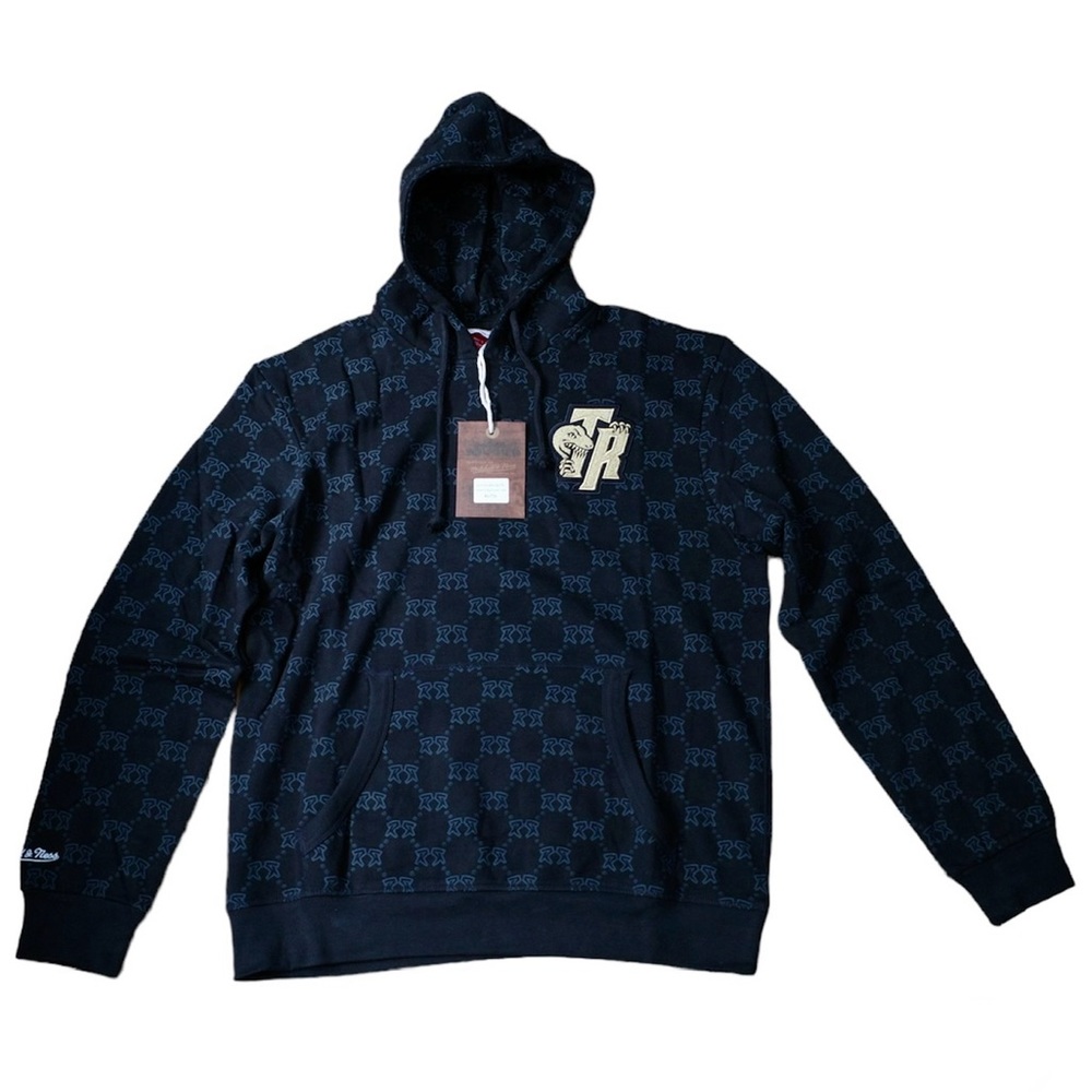 NWT Mitchell & Ness Men’s Toronto Raptors Pattern Black Gold Hoodie Size XL